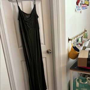 Elegant Green Midi Slip Dress NWT